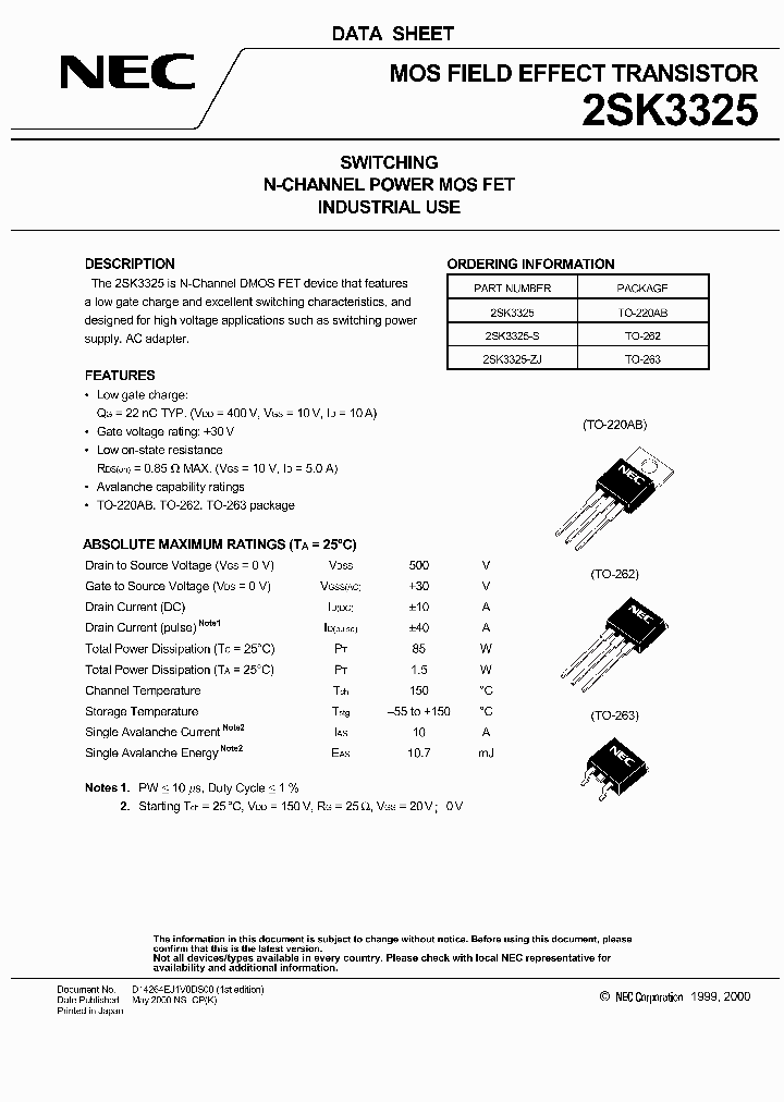 2SK3325_167640.PDF Datasheet