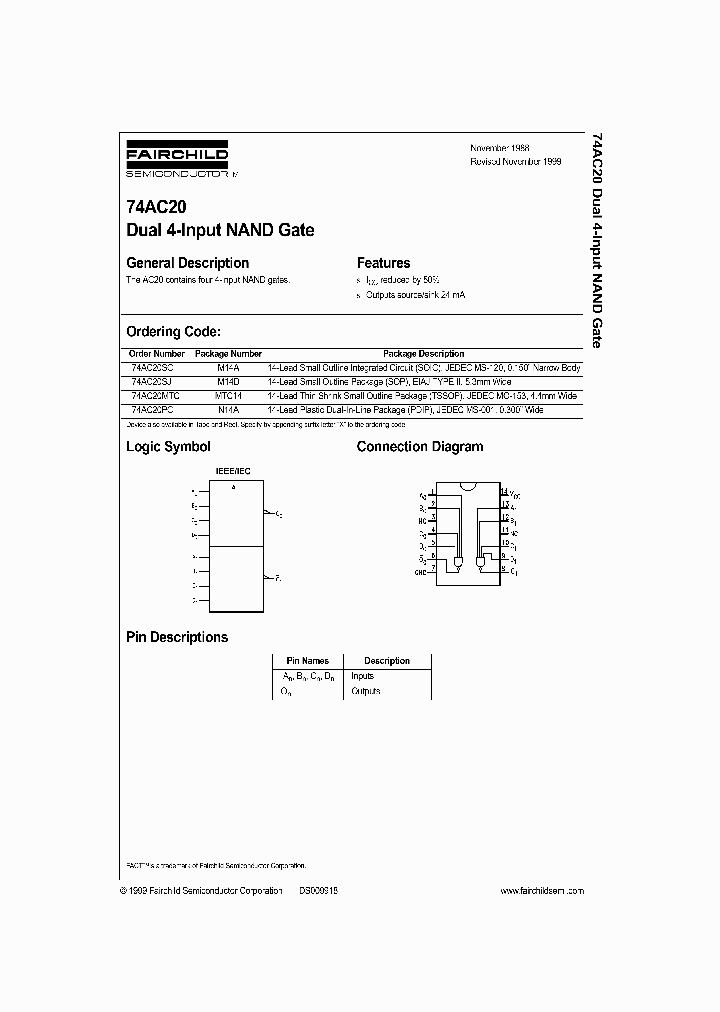 74AC20MTC_95506.PDF Datasheet