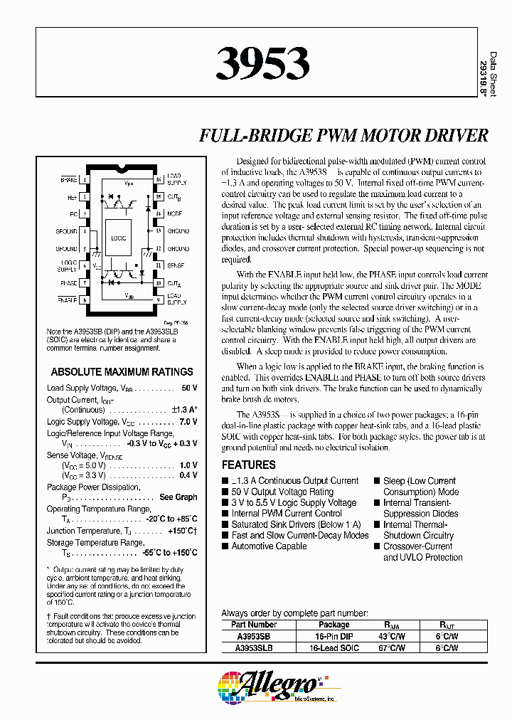 A3953SB_98945.PDF Datasheet