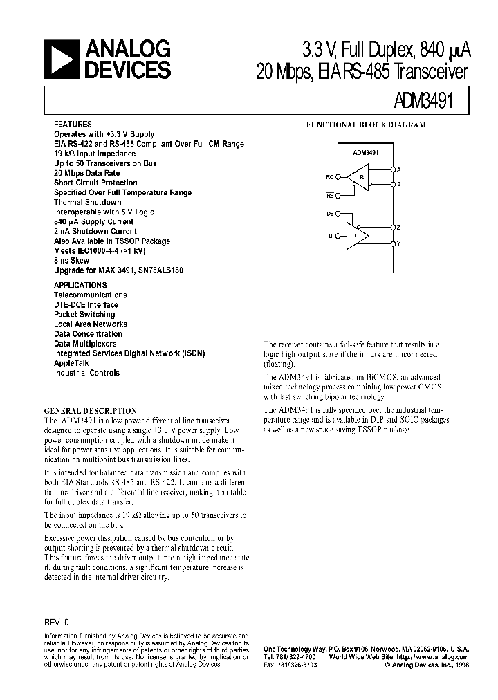 ADM3491_9787.PDF Datasheet