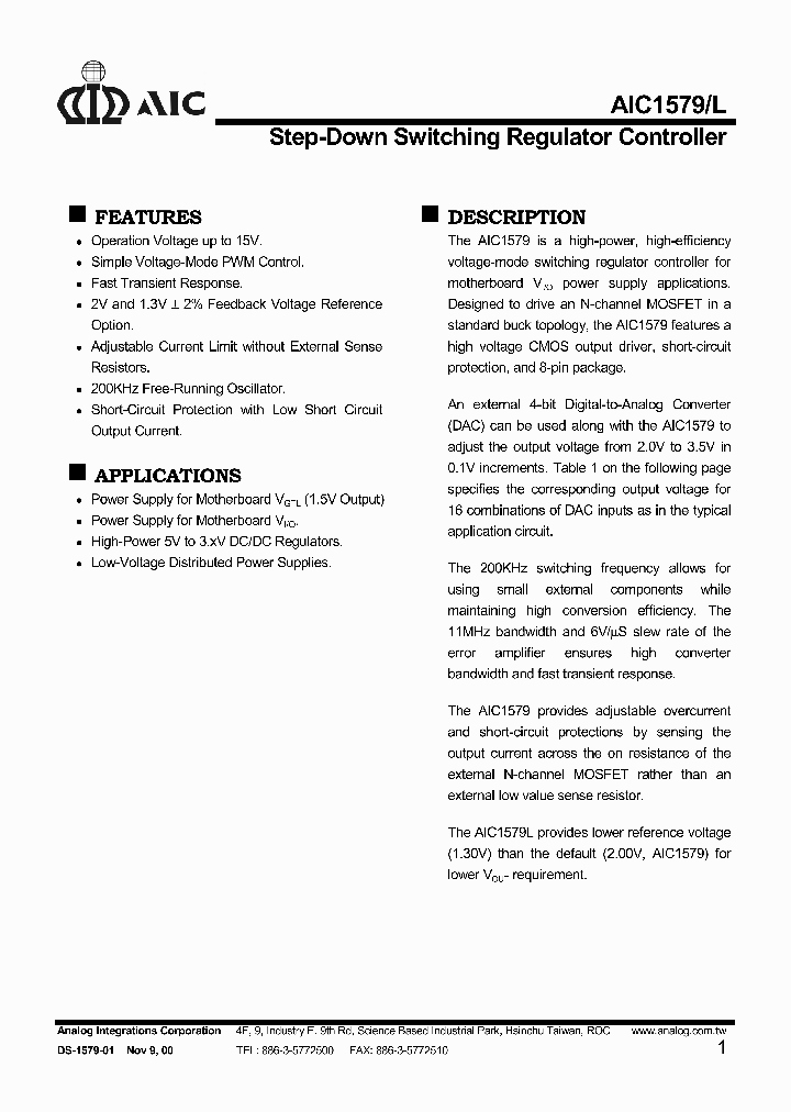 AIC1579_127331.PDF Datasheet