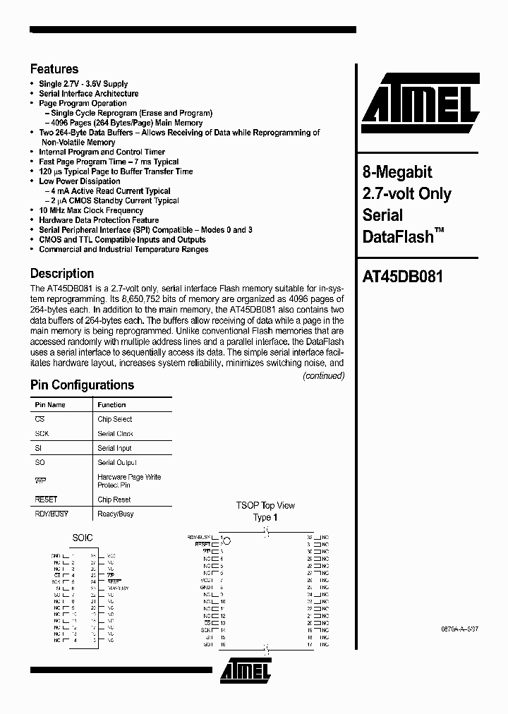 AT45DB081_22163.PDF Datasheet