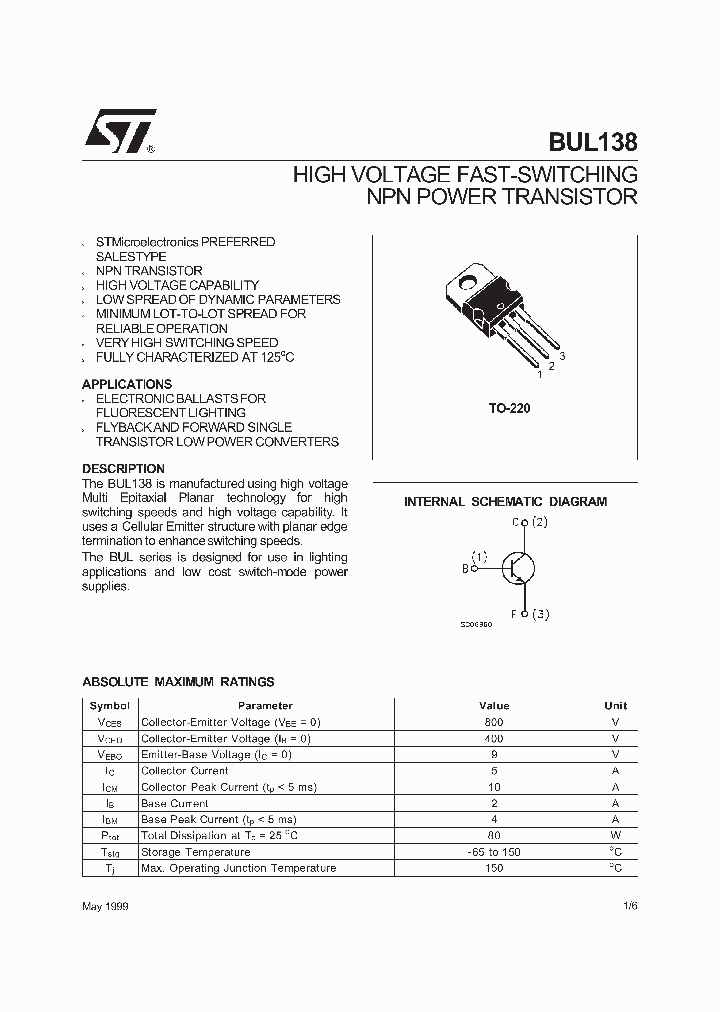 BUL138_163431.PDF Datasheet