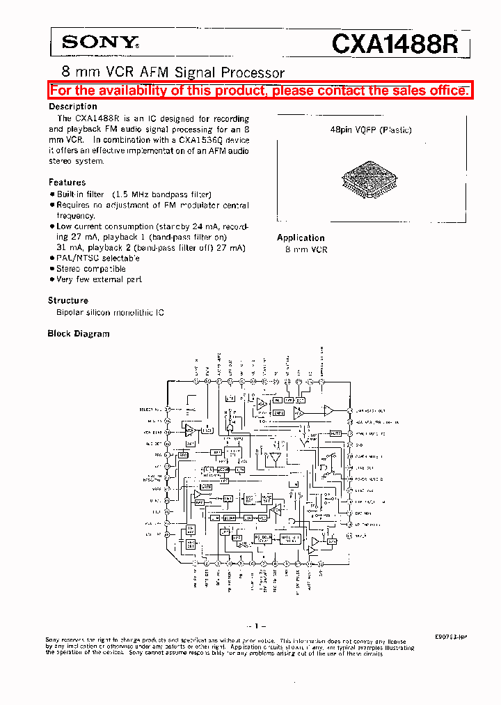 CXA1488R_152607.PDF Datasheet