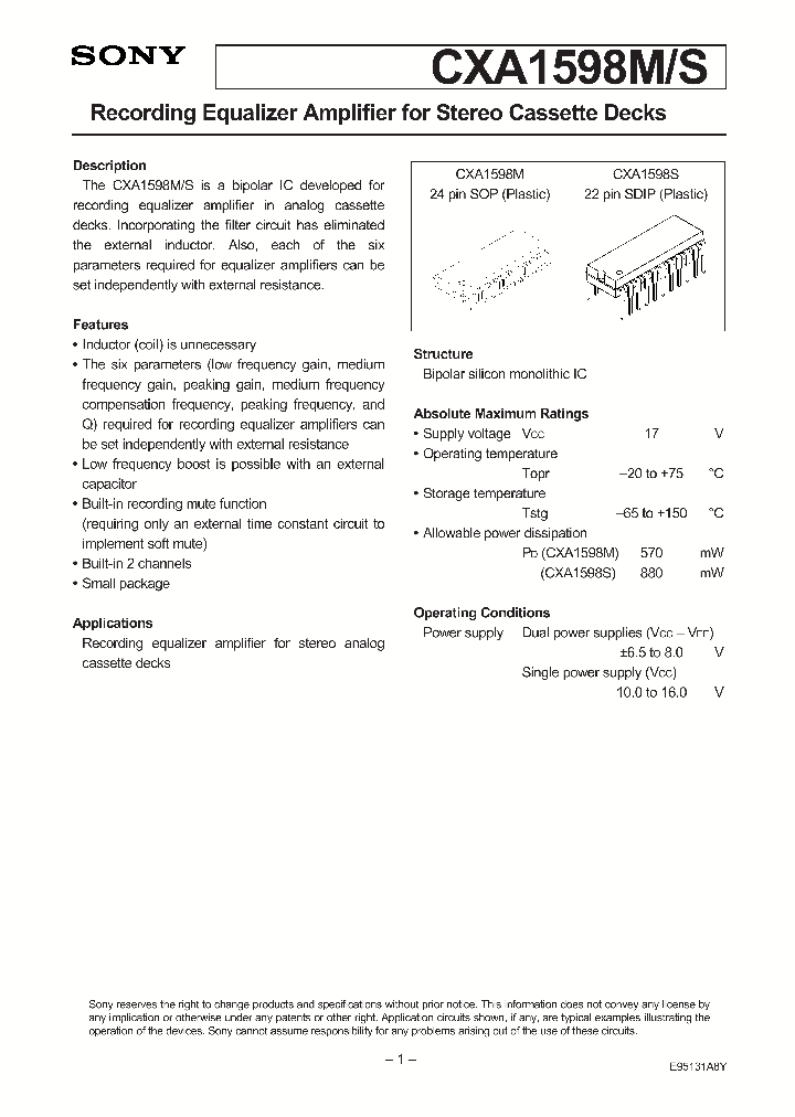 CXA1598_92435.PDF Datasheet