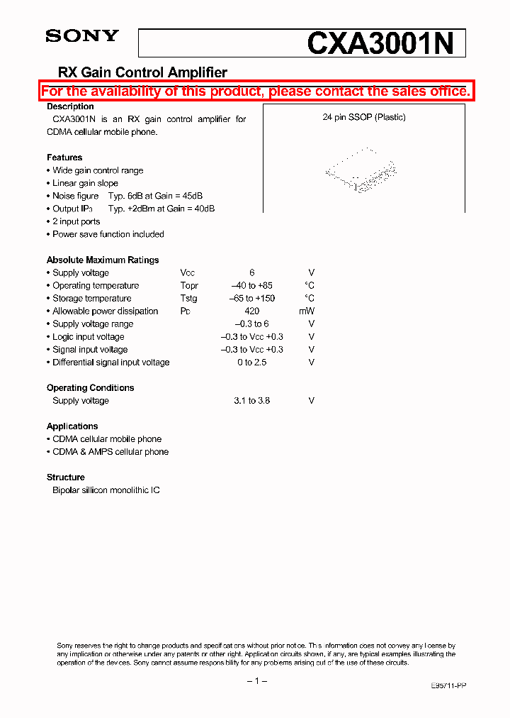 CXA3001N_46046.PDF Datasheet