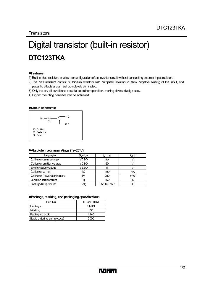 DTC123TKA_93833.PDF Datasheet