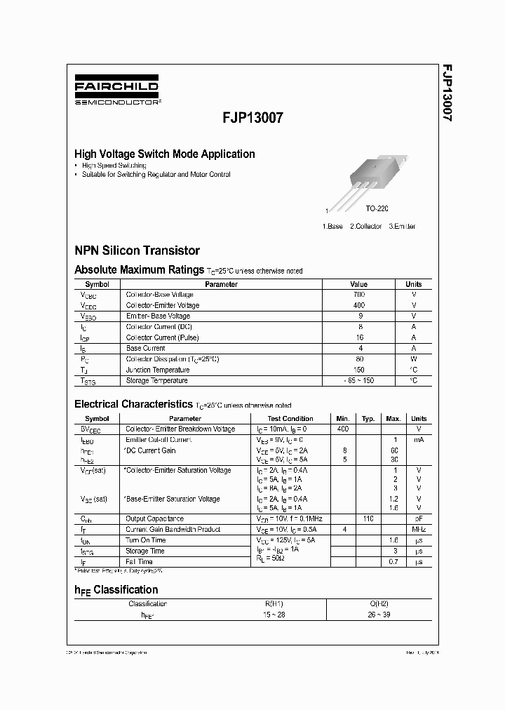 FJP13007_163503.PDF Datasheet