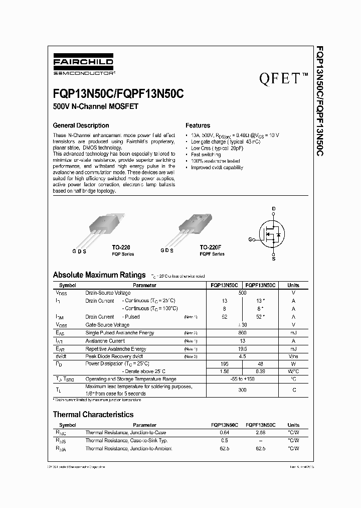 FQP13N50C_195356.PDF Datasheet