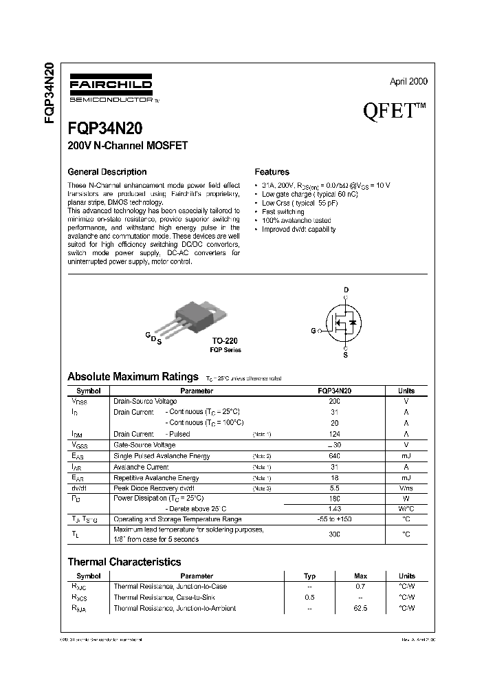 FQP34N20_187046.PDF Datasheet