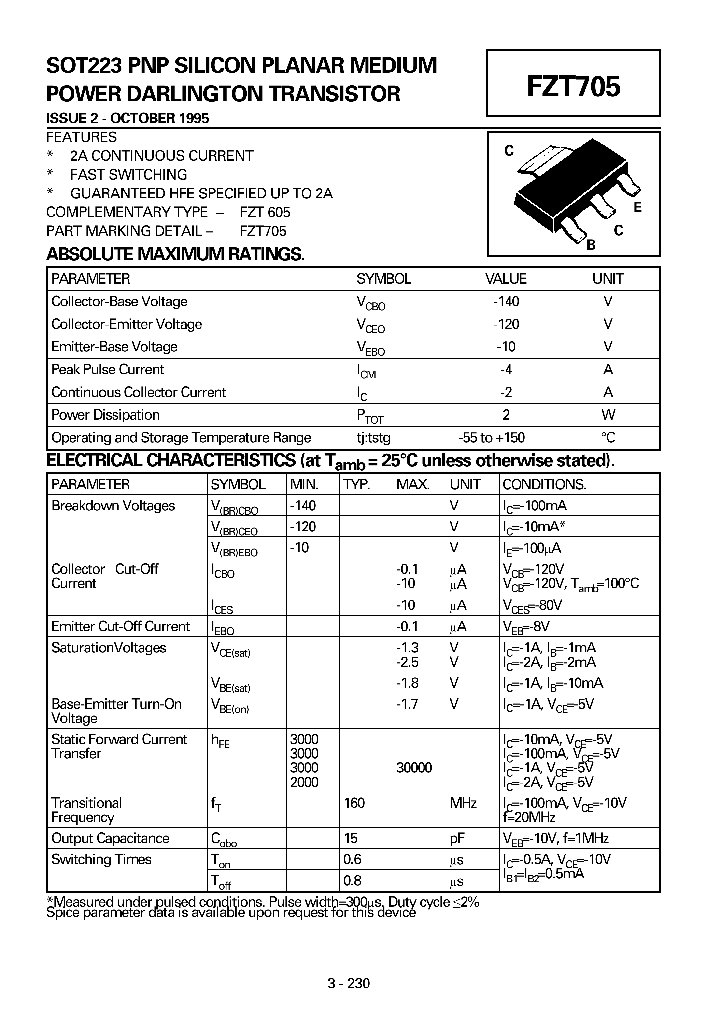 FZT705_41337.PDF Datasheet