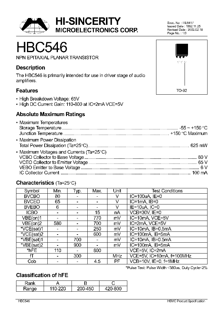 HBC546_187882.PDF Datasheet