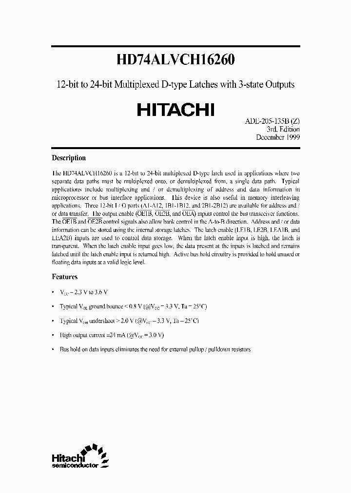 HD74ALVCH16260_25071.PDF Datasheet