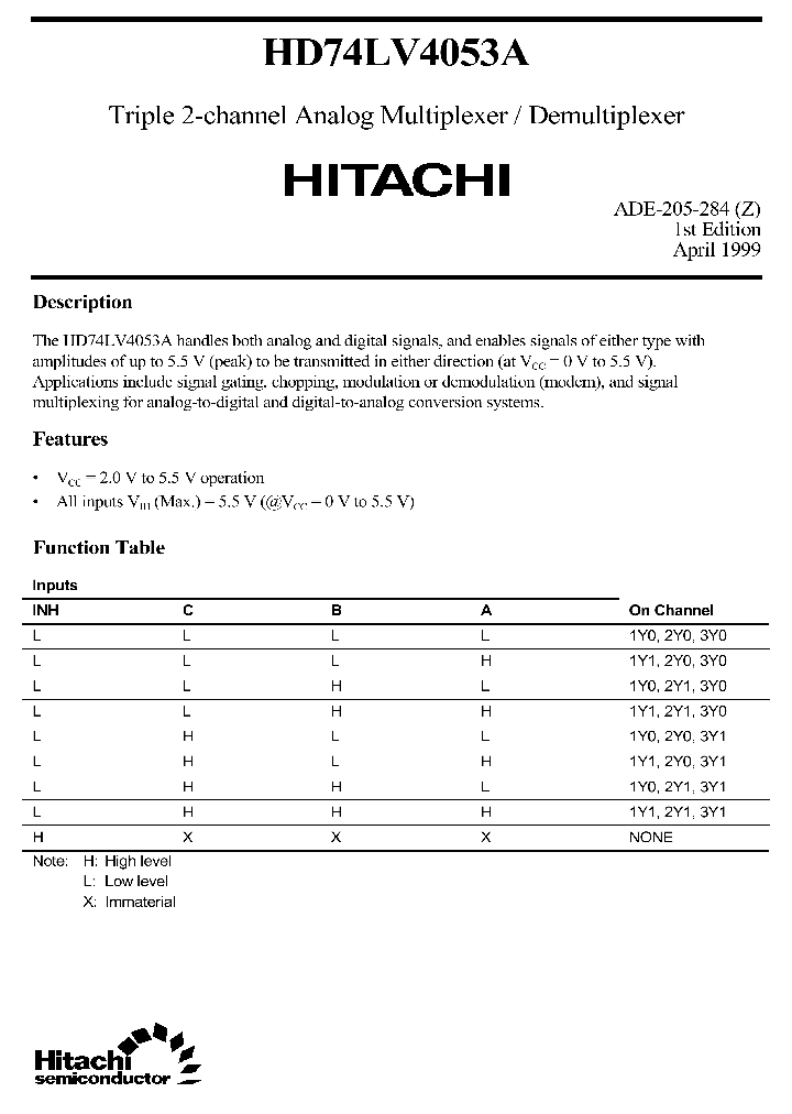 HD74LV4053_58117.PDF Datasheet