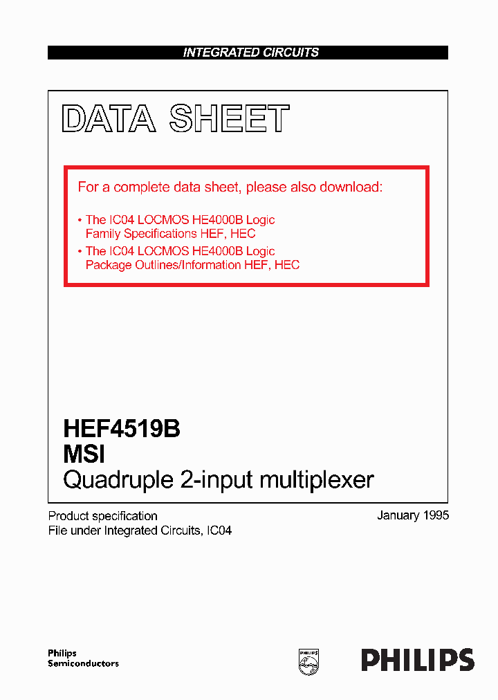 HEF4519B_151354.PDF Datasheet