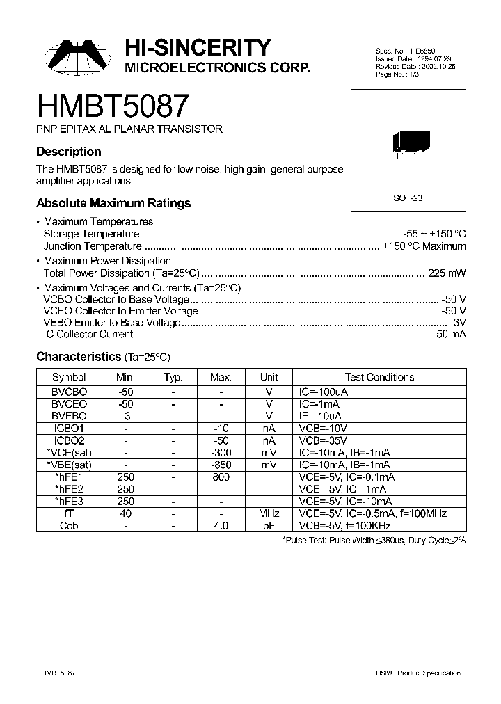 HMBT5087_143999.PDF Datasheet