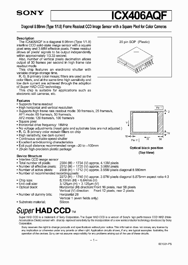 ICX406AQF_47257.PDF Datasheet