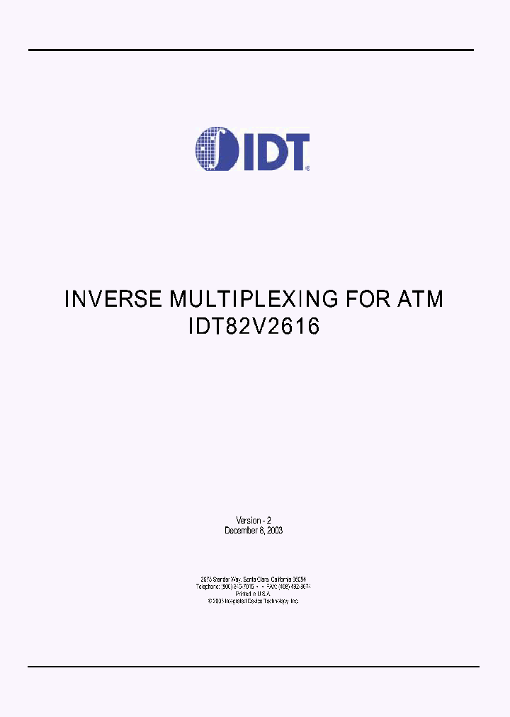 IDT82V2616_57788.PDF Datasheet