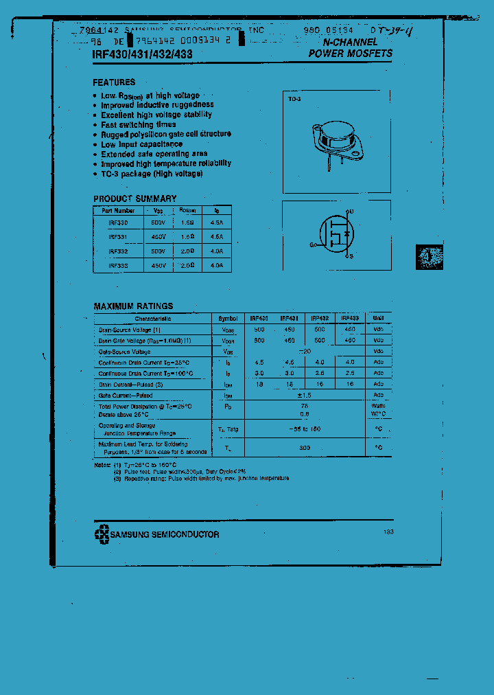 IRF430_5883.PDF Datasheet