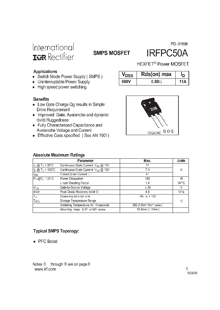 IRFPC50A_129613.PDF Datasheet