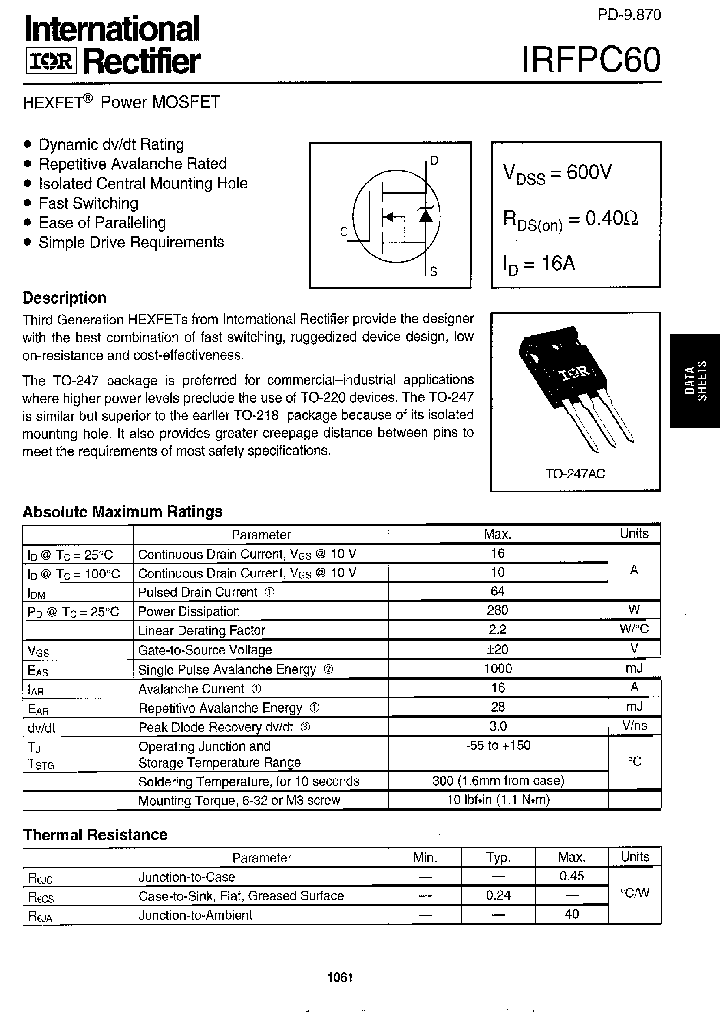 IRFPC60_102772.PDF Datasheet