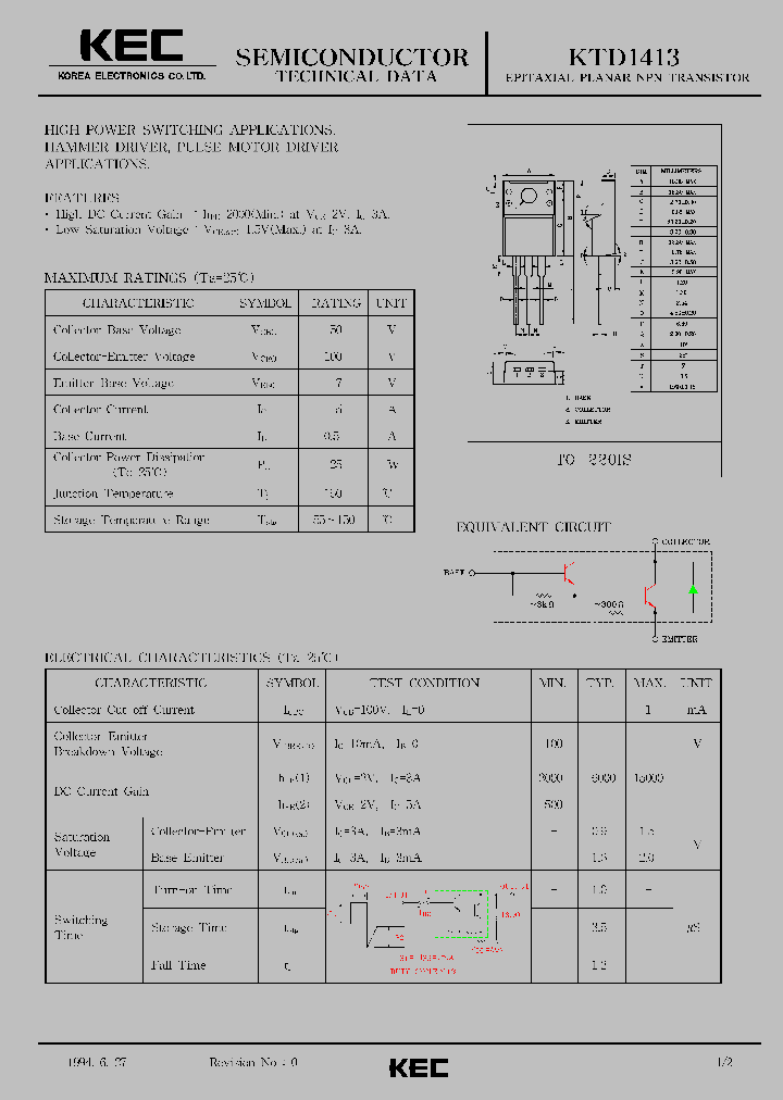 KTD1413_70658.PDF Datasheet