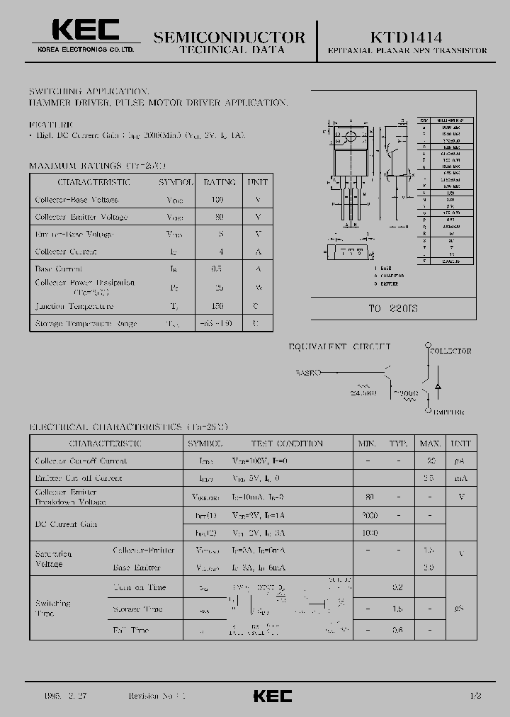 KTD1414_70659.PDF Datasheet