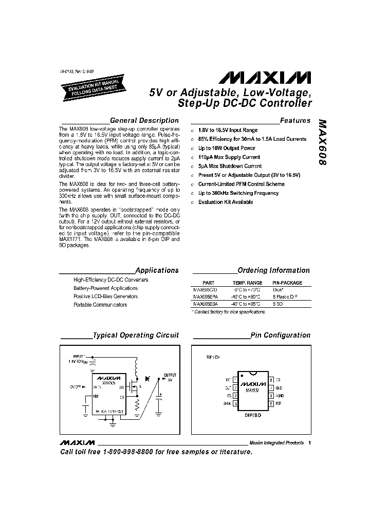 MAX608_126909.PDF Datasheet