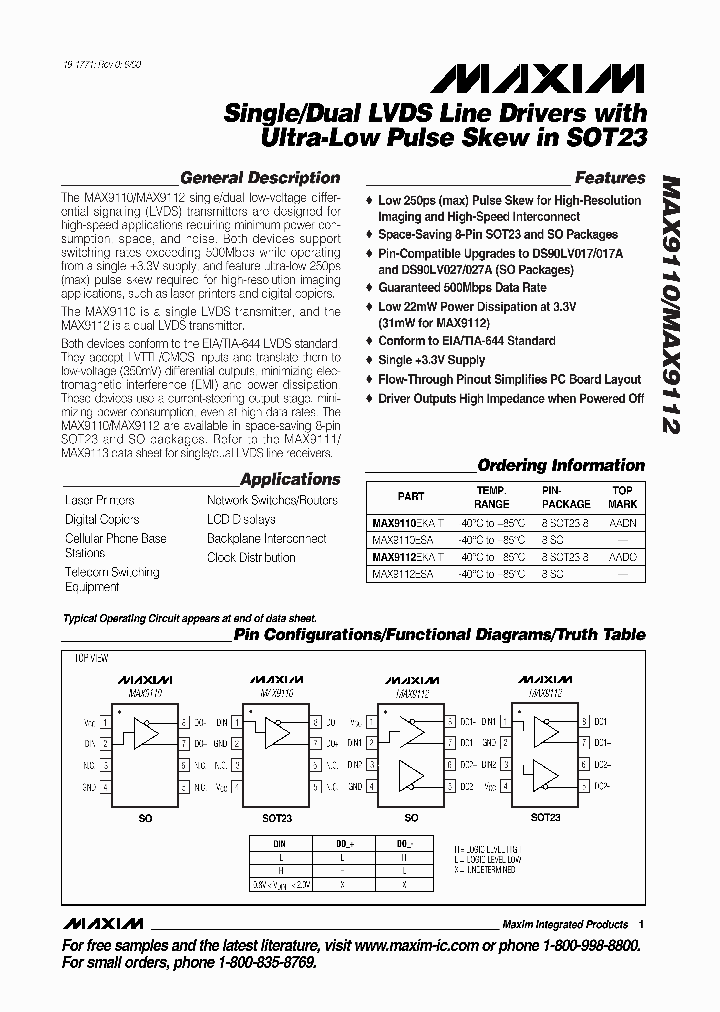 MAX9110_30375.PDF Datasheet