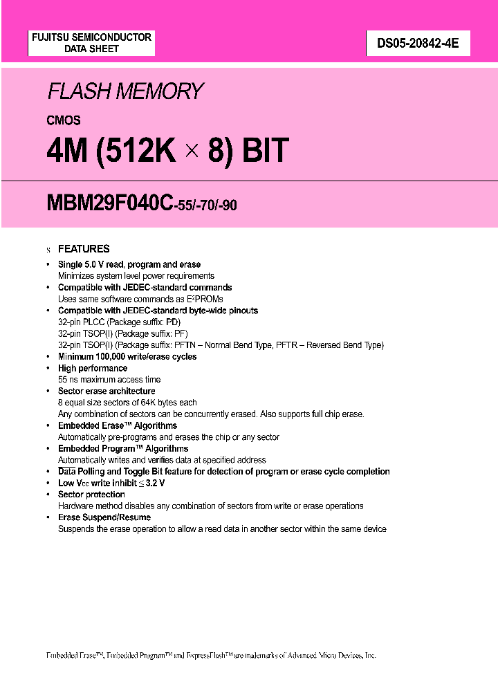 MBM29F040C_89102.PDF Datasheet
