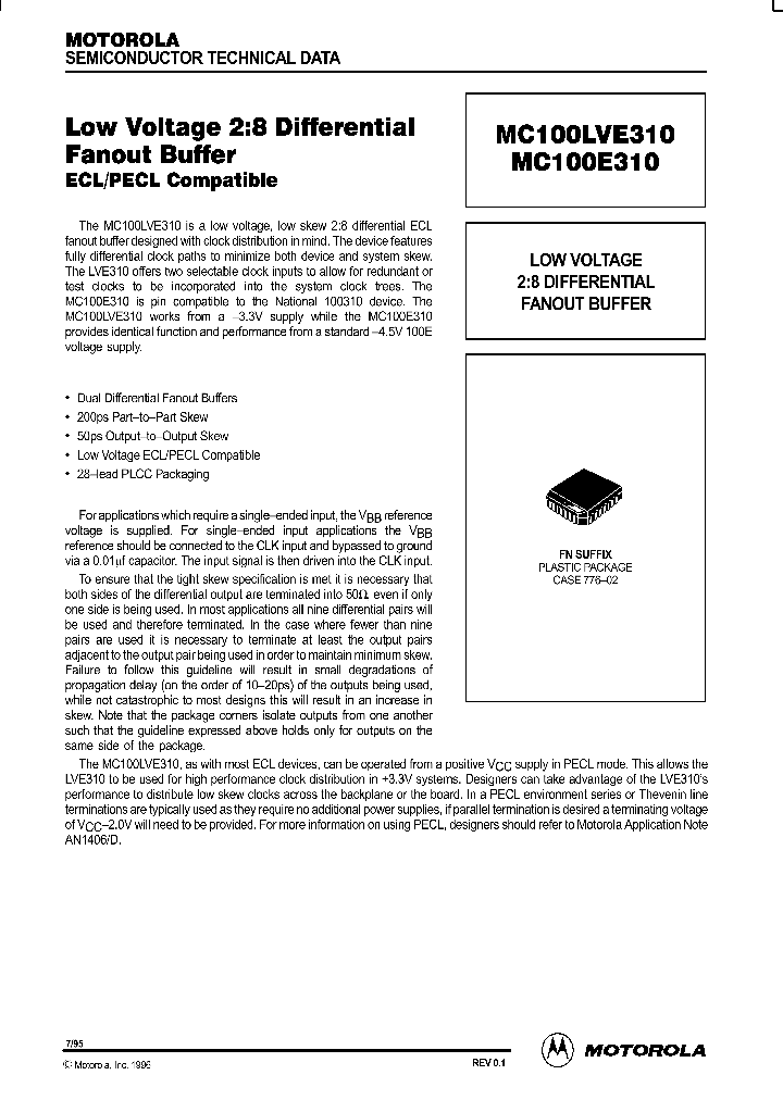 MC100LVE310FN_84898.PDF Datasheet