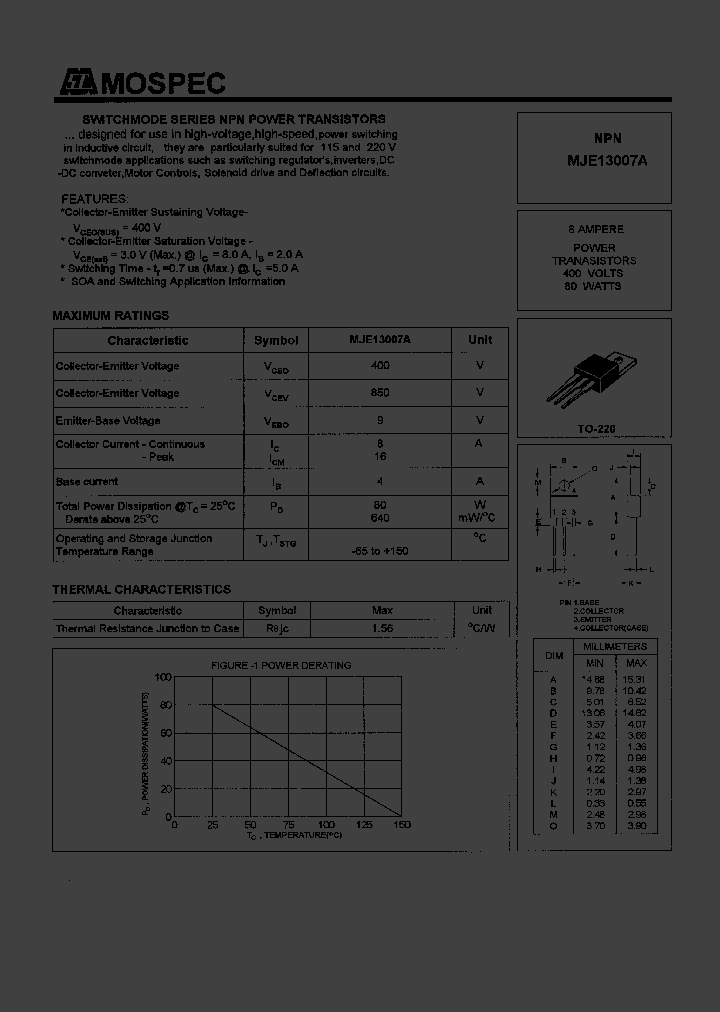 MJE13007A_139776.PDF Datasheet