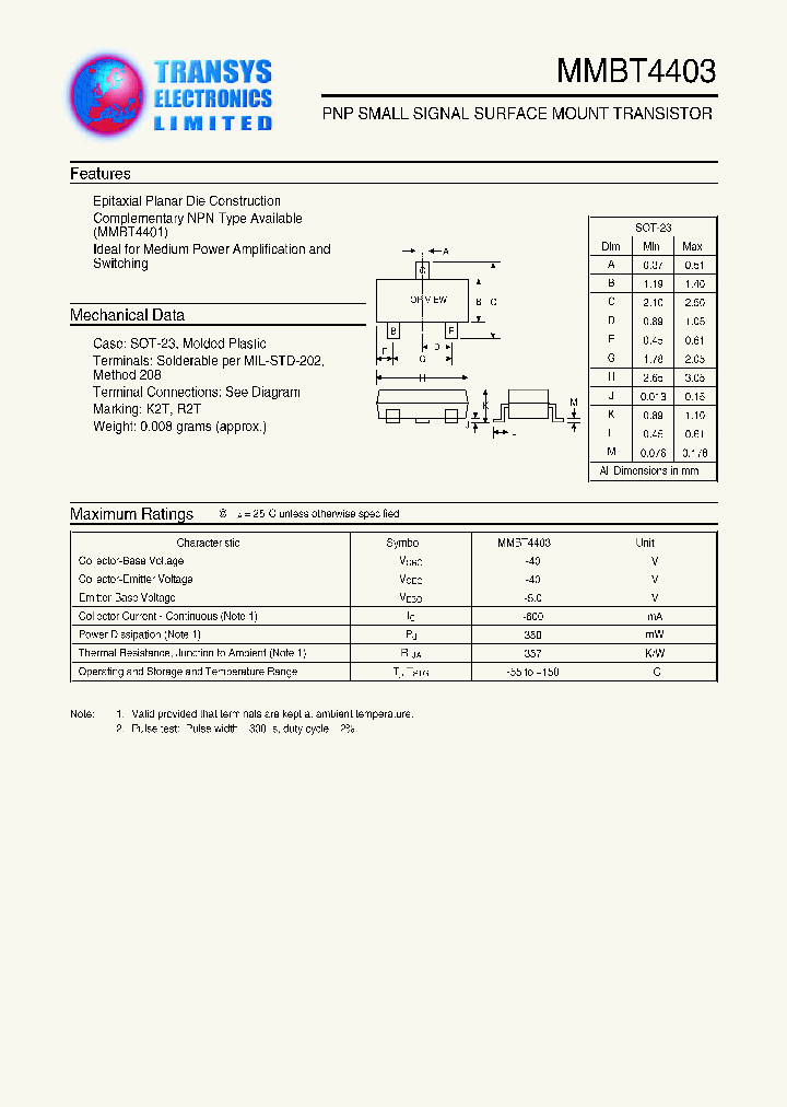 MMBT4403_127823.PDF Datasheet