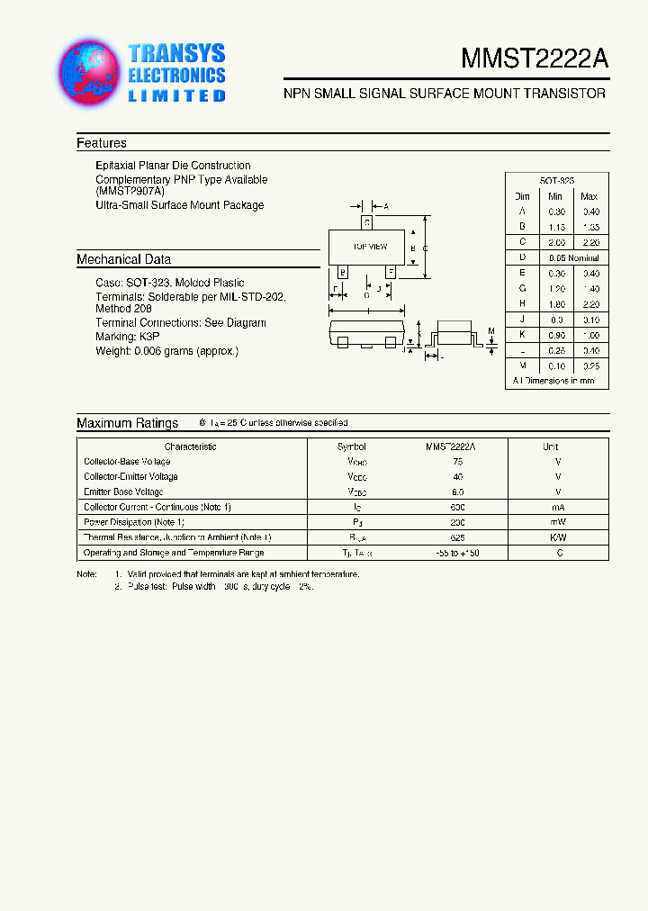 MMST2222_43527.PDF Datasheet