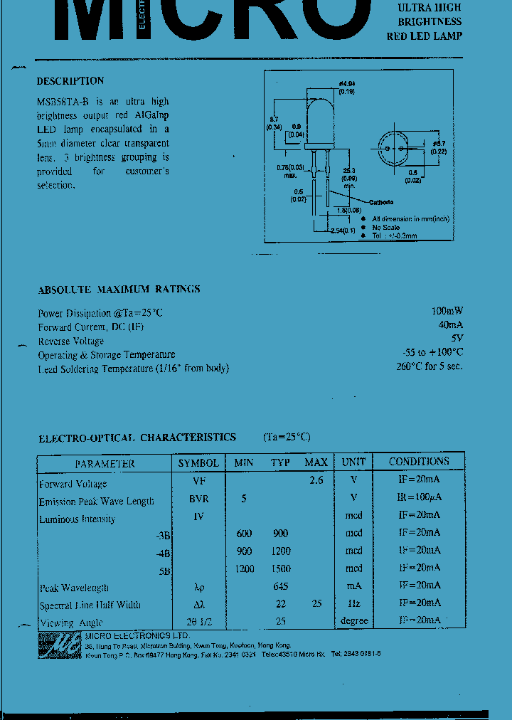MSB58TA-4B_72254.PDF Datasheet