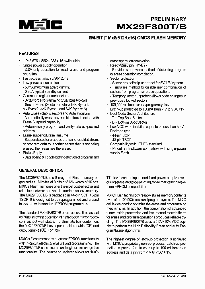 MX29F800T_158844.PDF Datasheet