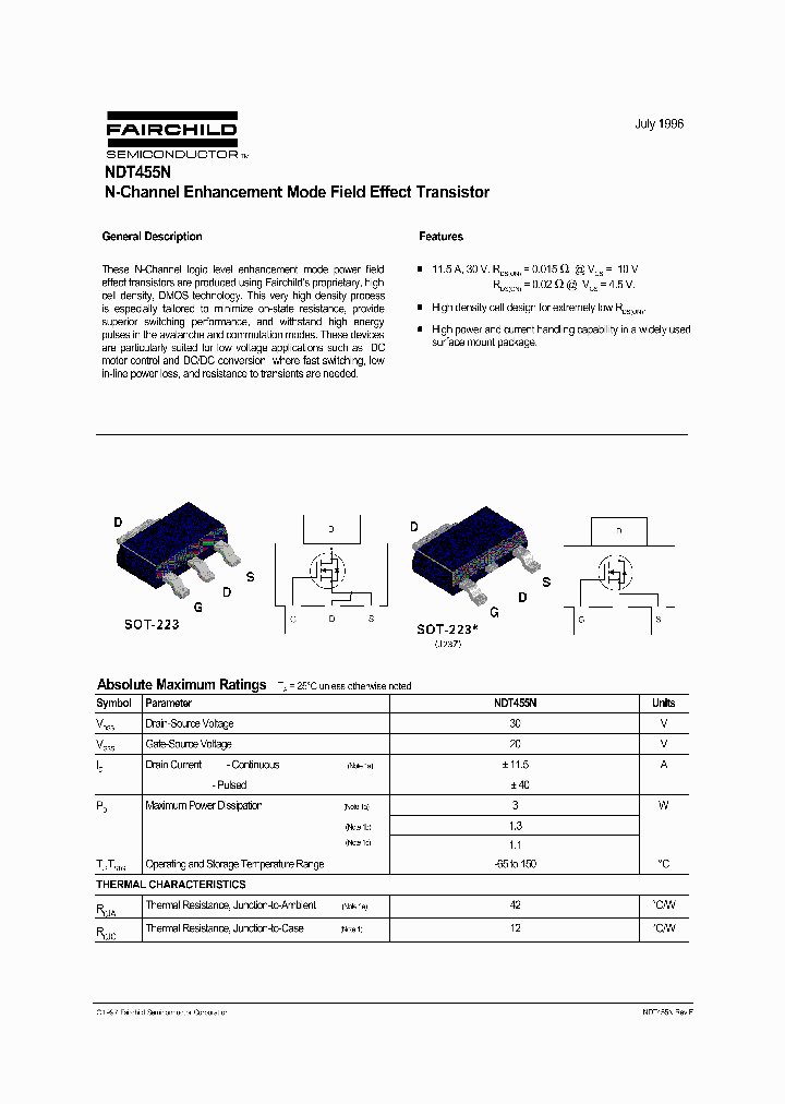 NDT455N_72988.PDF Datasheet