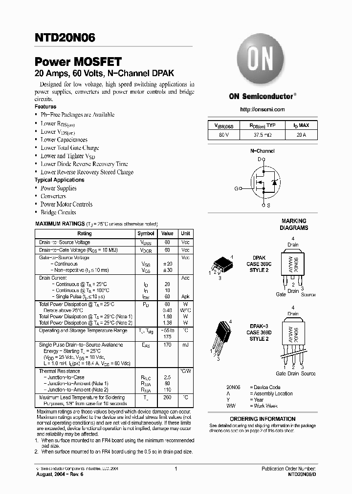 NTD20N06_161210.PDF Datasheet
