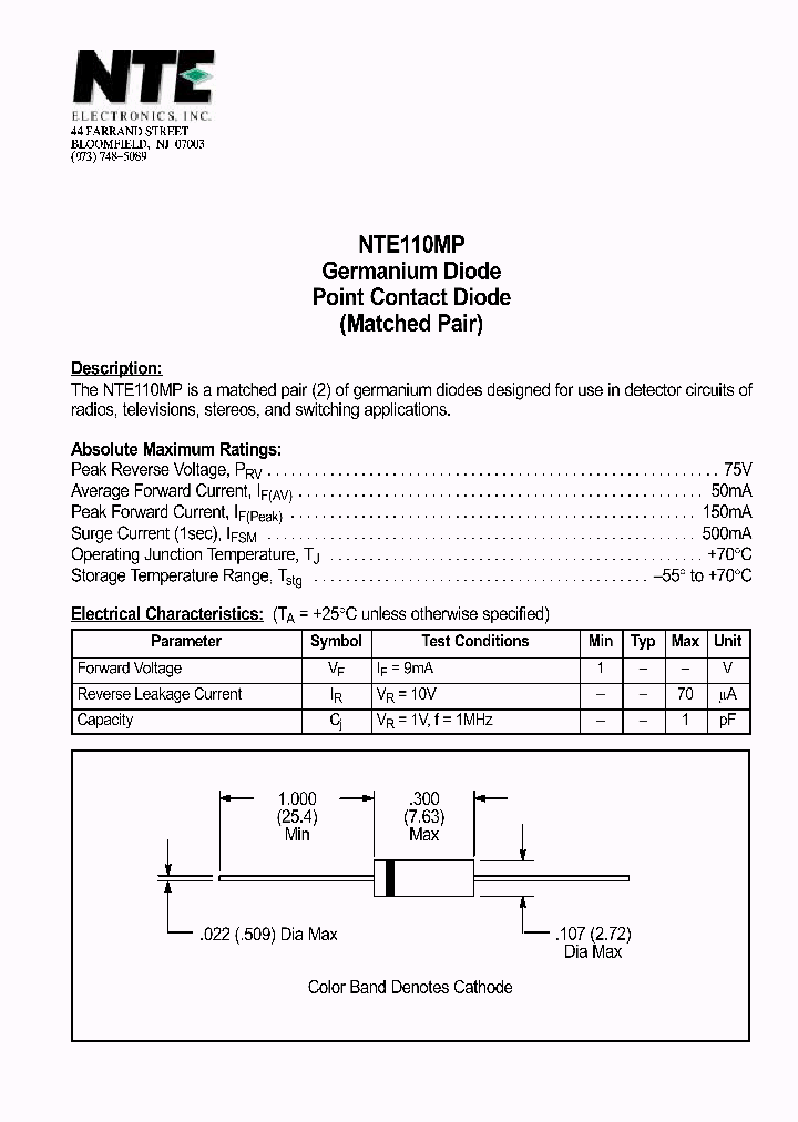 NTE110MP_69674.PDF Datasheet