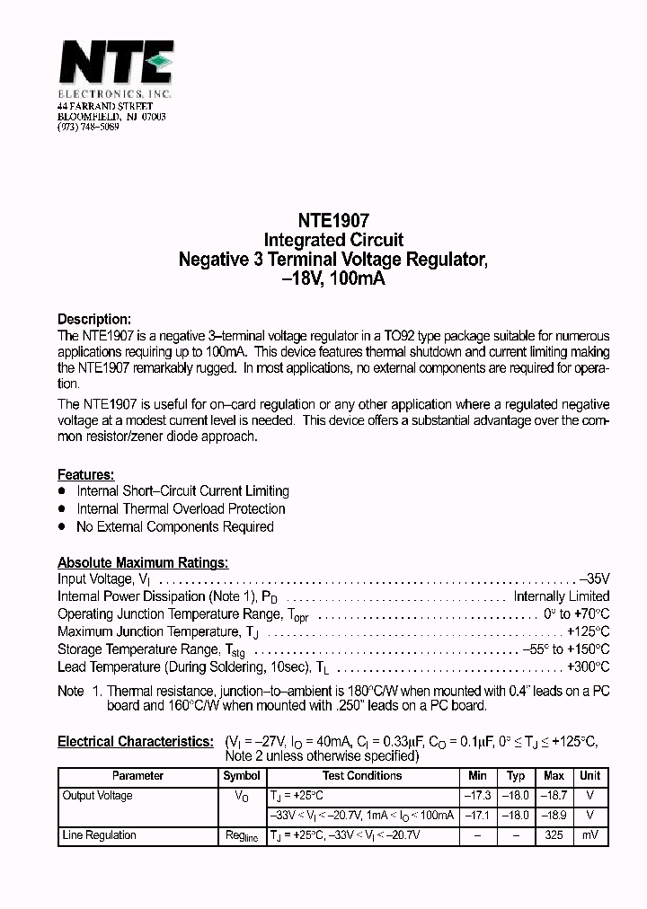 NTE1907_69755.PDF Datasheet