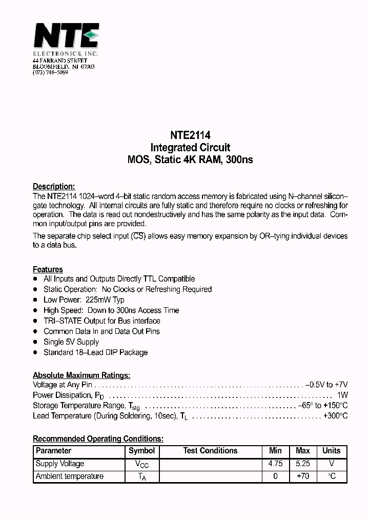 NTE2114_165702.PDF Datasheet