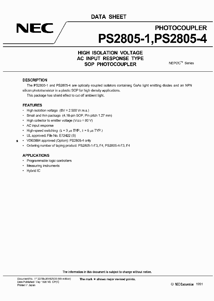 PS2805_91532.PDF Datasheet