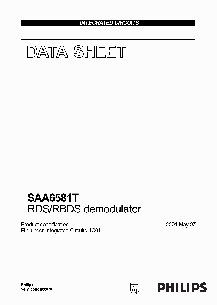 SAA6581_169046.PDF Datasheet