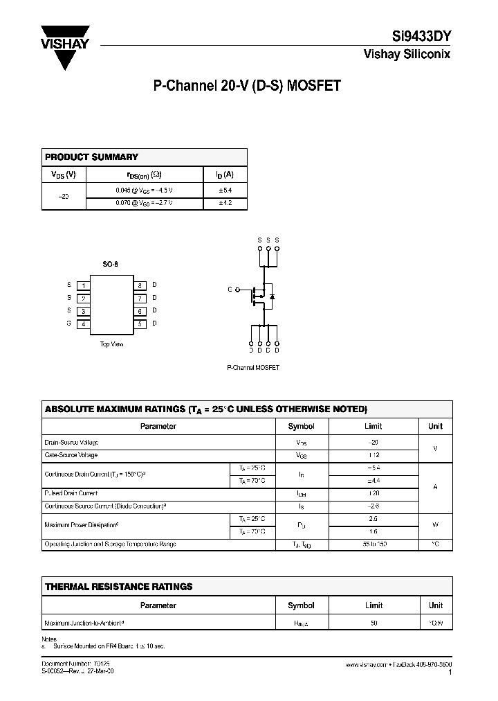 SI9433DY_11945.PDF Datasheet