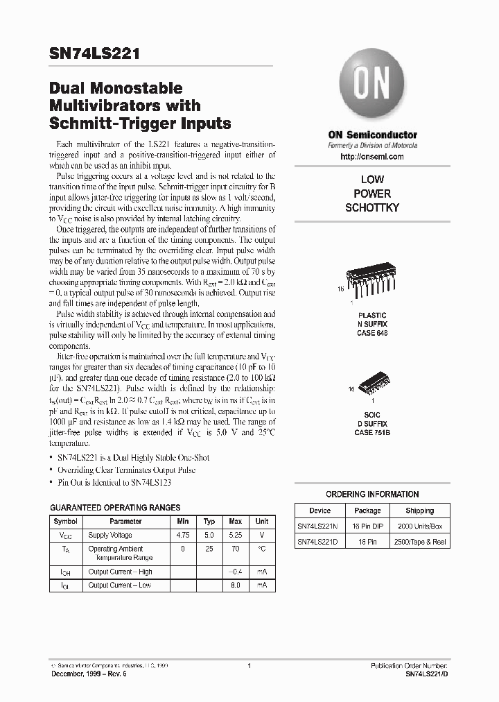 74LS221_19155.PDF Datasheet