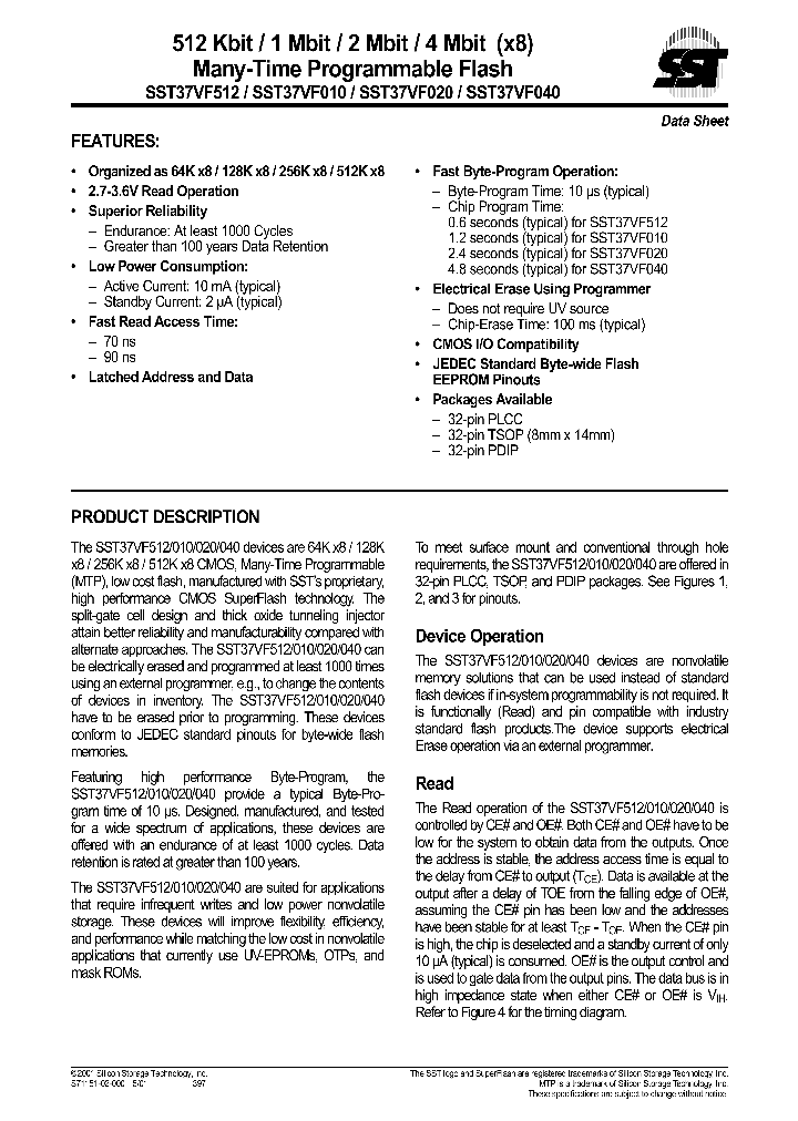 SST37VF010_77508.PDF Datasheet