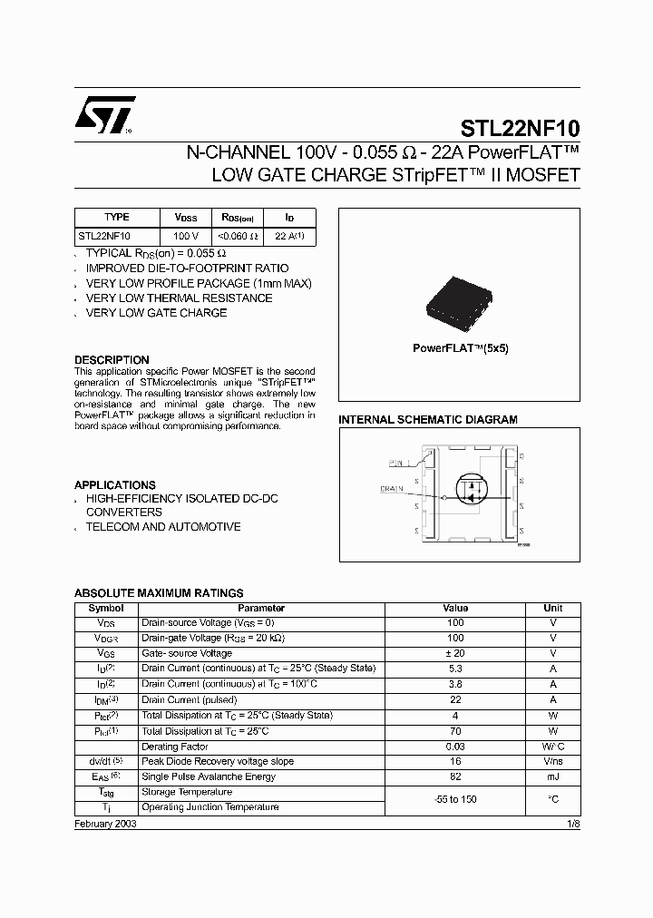 STL22NF10_67229.PDF Datasheet