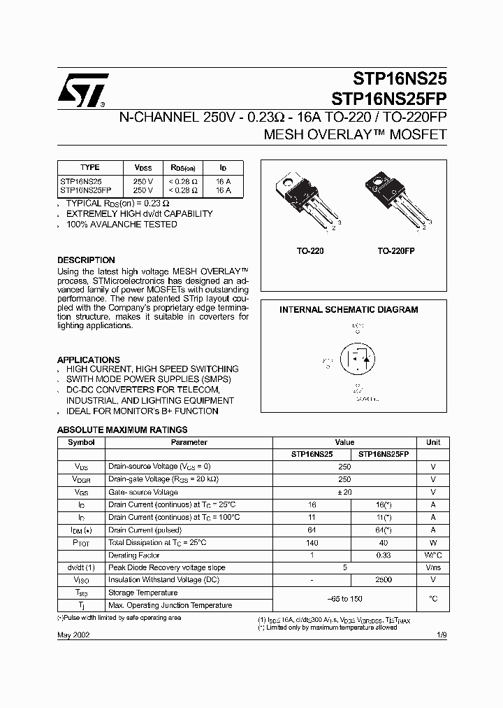 STP16NS25_64822.PDF Datasheet