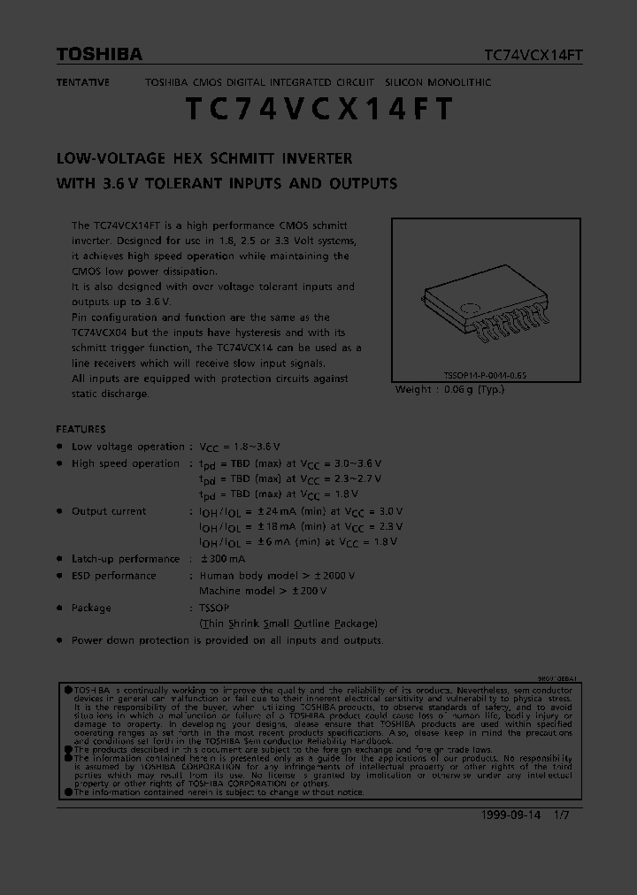 TC74VCX14FT_36797.PDF Datasheet