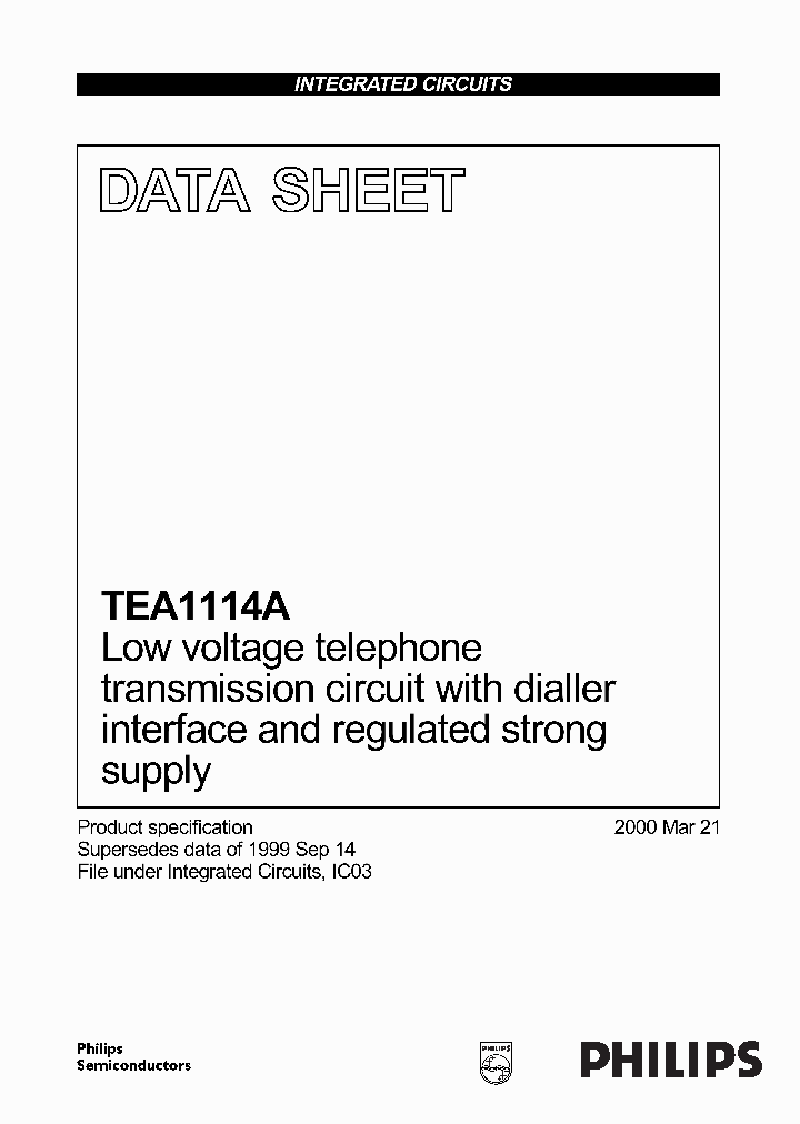 TEA1114A_80318.PDF Datasheet